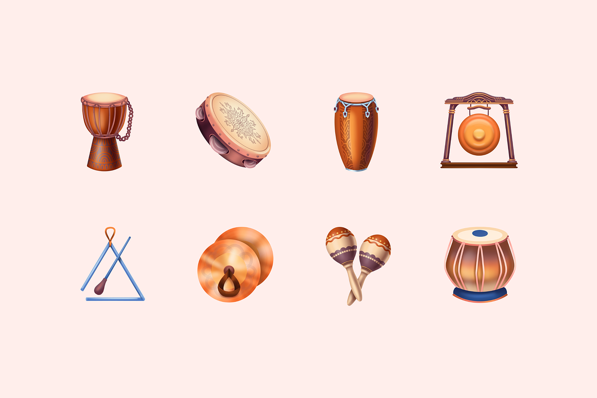 Percussion Instruments, an Object Graphic by Deemak Daksina