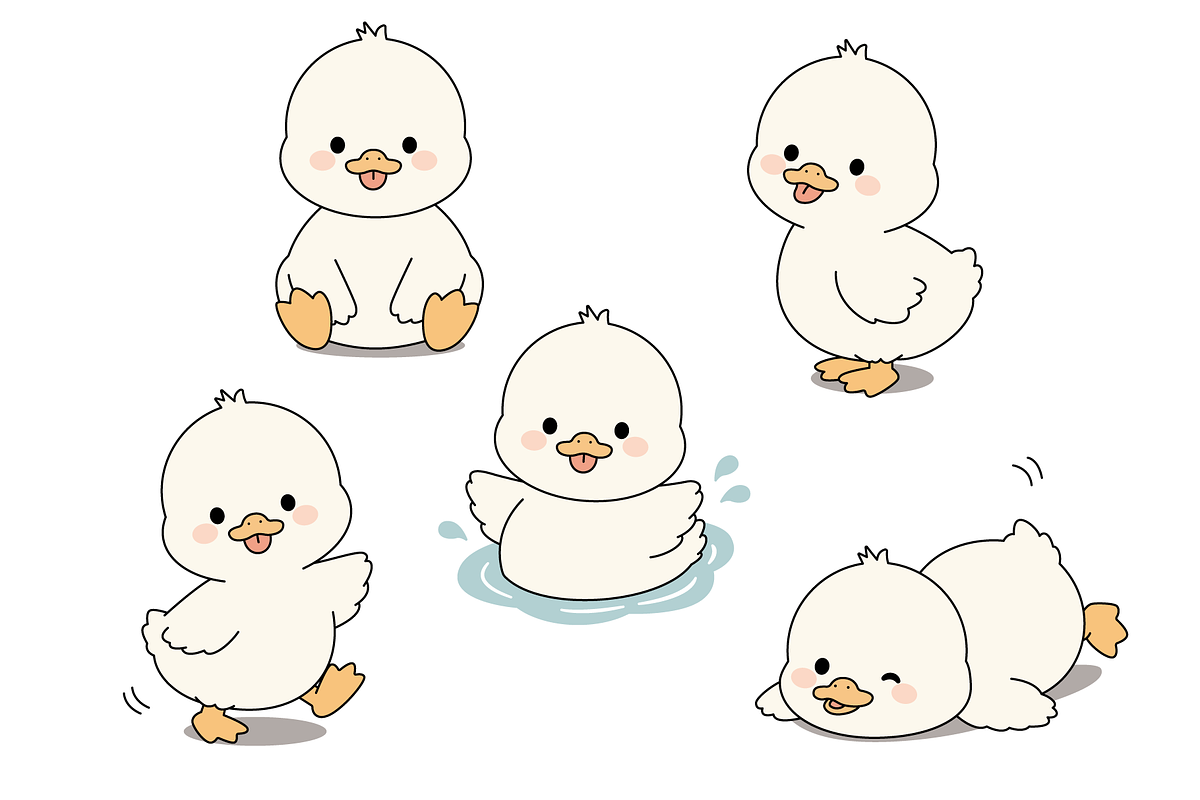 Baby Duck Character Set Collection, an Animal Illustration by Artpon Illustration (Photo 2 of 3)
