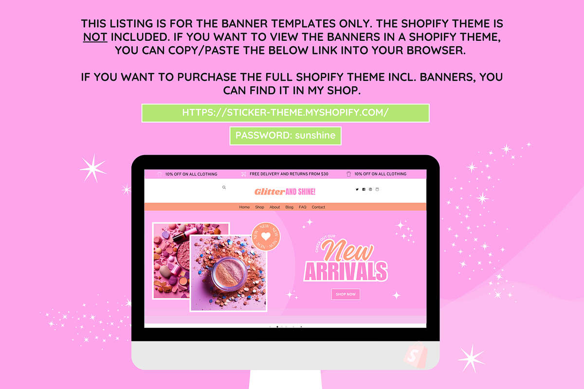 Makeup Shop Banner Templates, a Shopify Template by SunshineStudioBoutique (Photo 4 of 7)