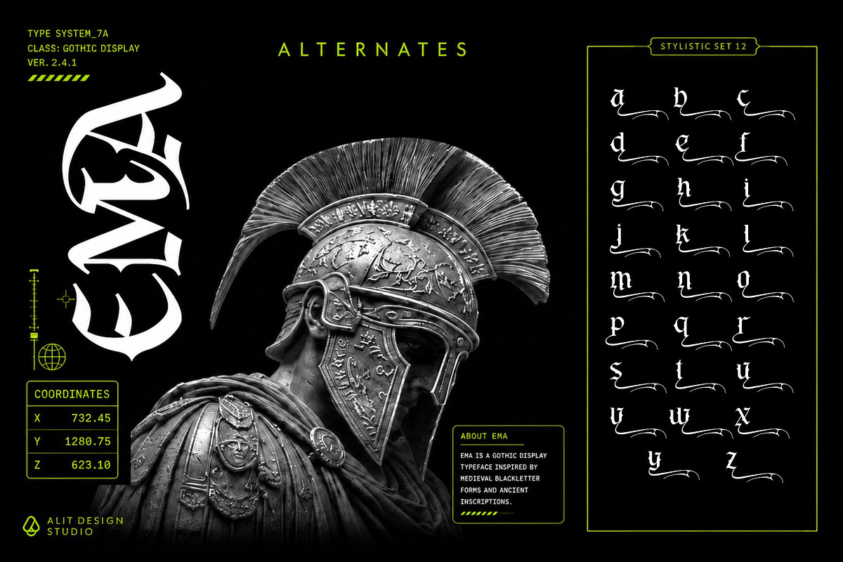 Dark Hermes Typeface, a Blackletter Font by alit design (Photo 15 of 18)