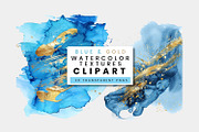 Blue and Gold Watercolor Texture, a Texture Illustration by ClipCraft (Thumbnail 8 of 8)