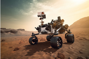 Mars Exploring Rover. Generate Ai