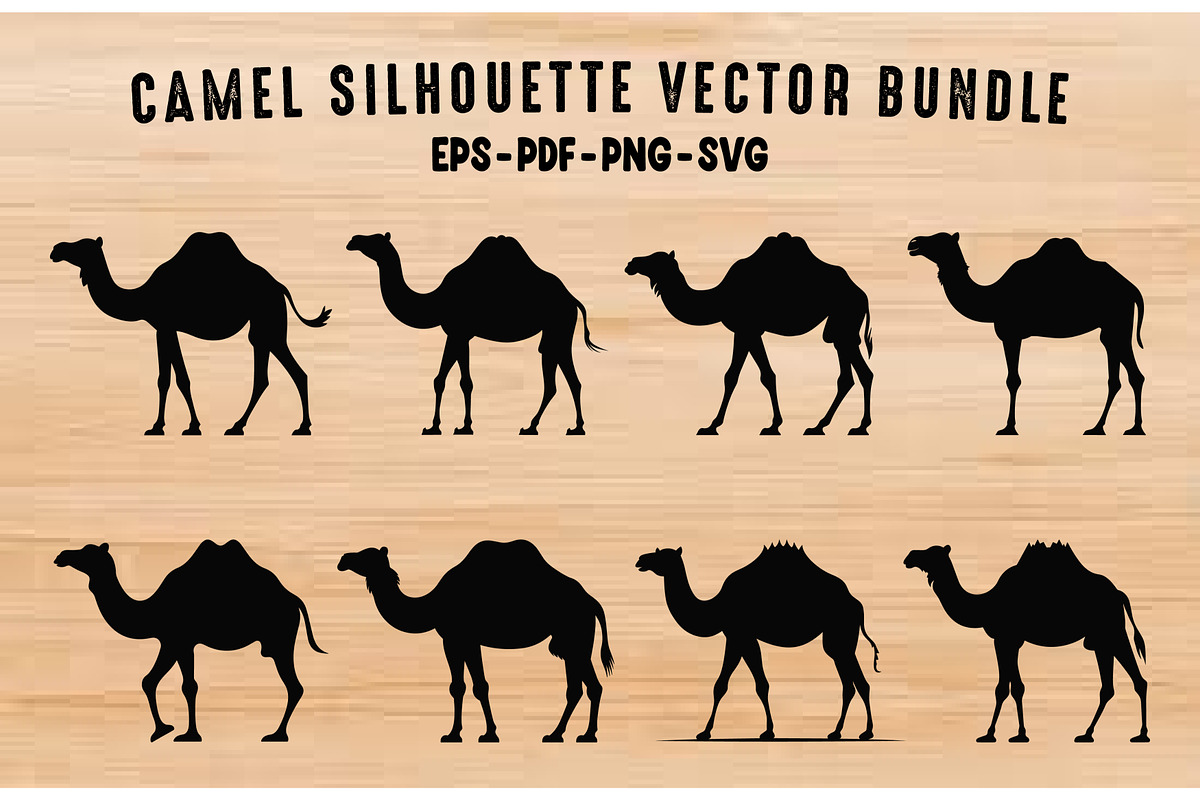 Camel Silhouette Black Vector Bundle, an Animal Illustration by Gfx Expert Team (Photo 1 of 3)