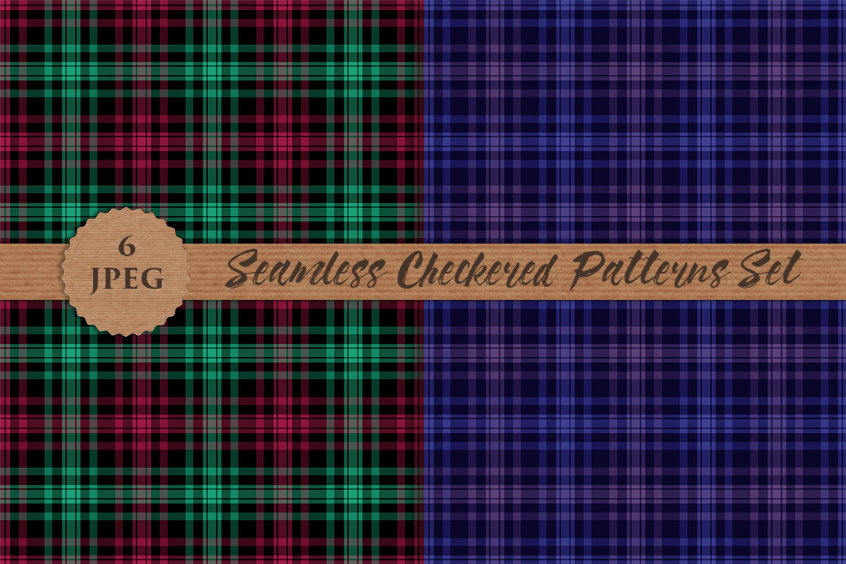 PLAID CHECKERED seamless patterns, a Pattern Graphic by Futurel (Photo 2 of 4)