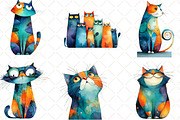 Whimsical Cat Clipart, an Illustration by Black Bird Studio (Thumbnail 3 of 6)