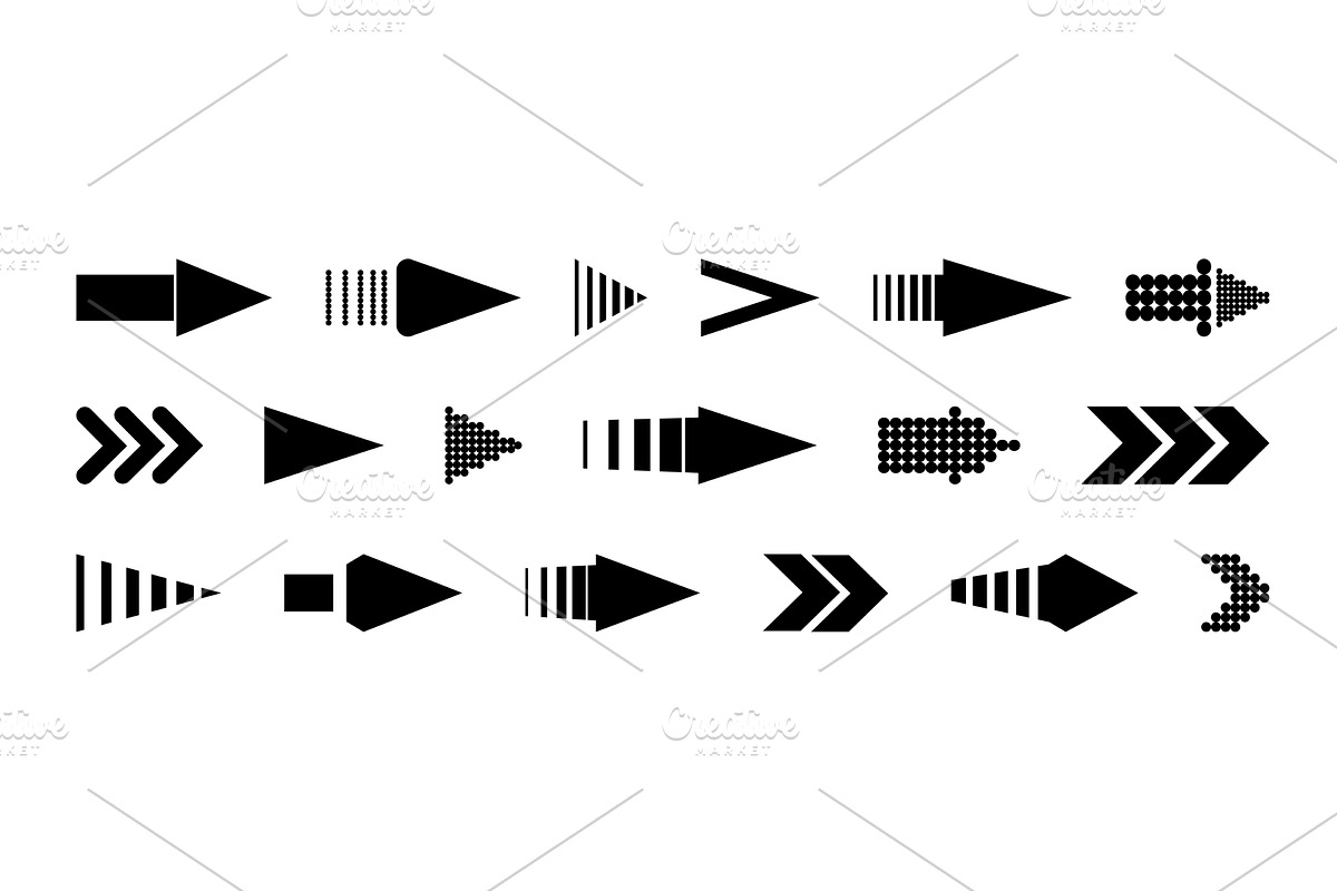 Black arrow collection with narrow, an Object Illustration by art PVP - market