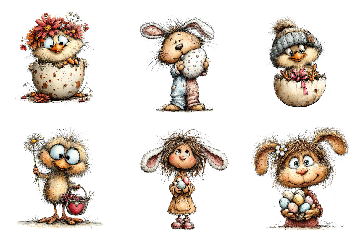 Whimsical Easter Chicken Clipart, an Illustration by CreationArt (Photo 4 of 6)