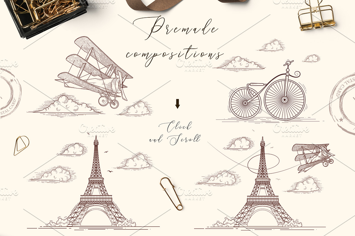 PARIS VINTAGE SET, a Texture Illustration by Luna Dreams (Photo 2 of 7)
