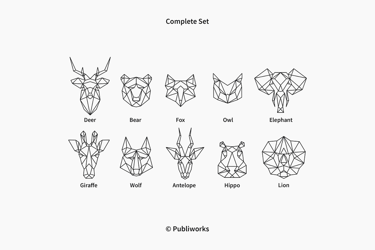 Geometric Vector Animals, an Animal Illustration by Publiworks (Photo 6 of 6)