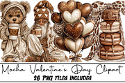 Mocha Valentine's Day Clipart, an Illustration by DreamArtGraphic (Thumbnail 1 of 5)