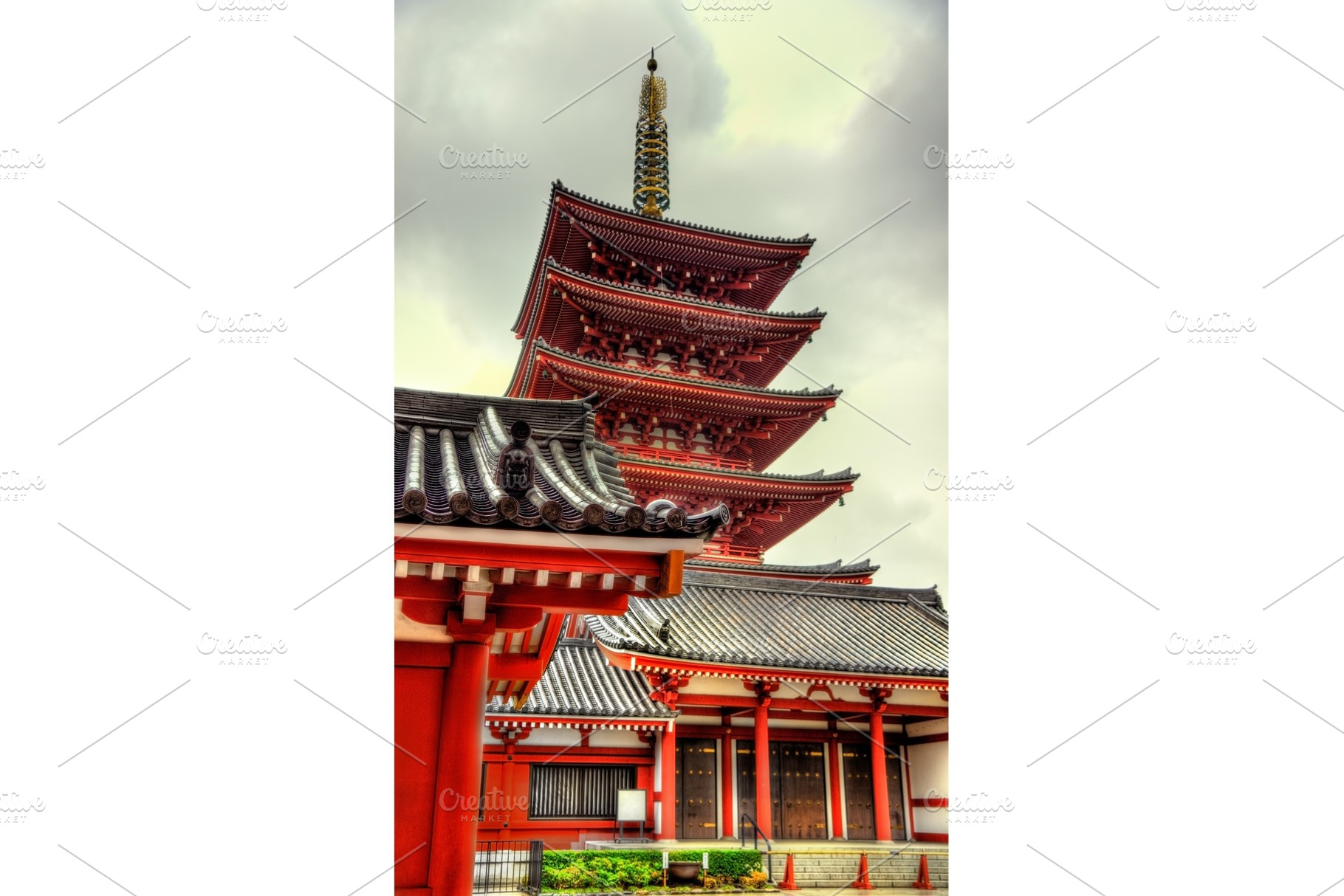 Five-Storey Pagoda of Senso-ji Temple, Asakusa,Tokyo, an Architecture Photo by Leonid Andronov