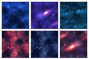 Seamless Galaxy Colorful Backgrounds