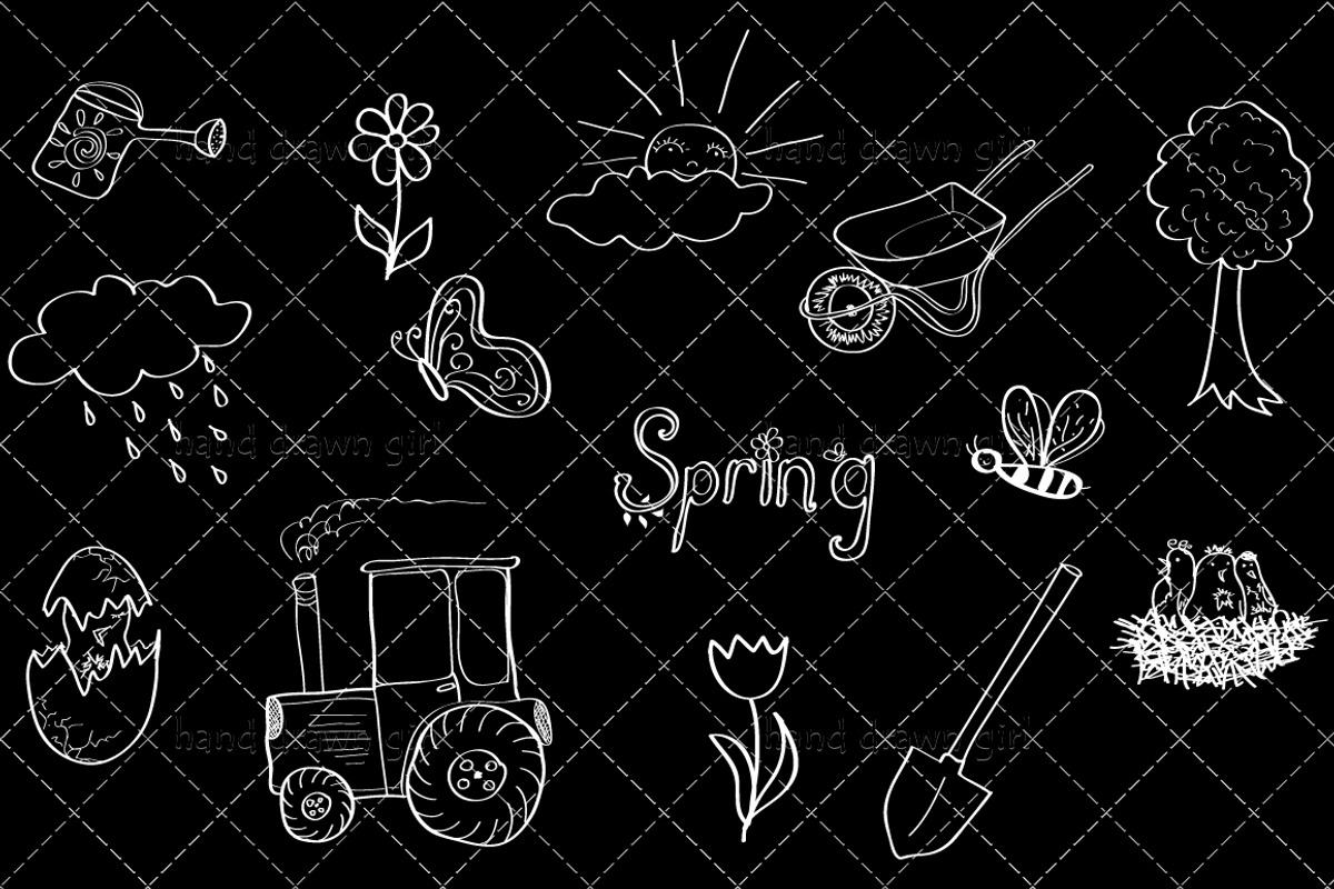 Hello Spring Hand Drawn Vectors preview 3