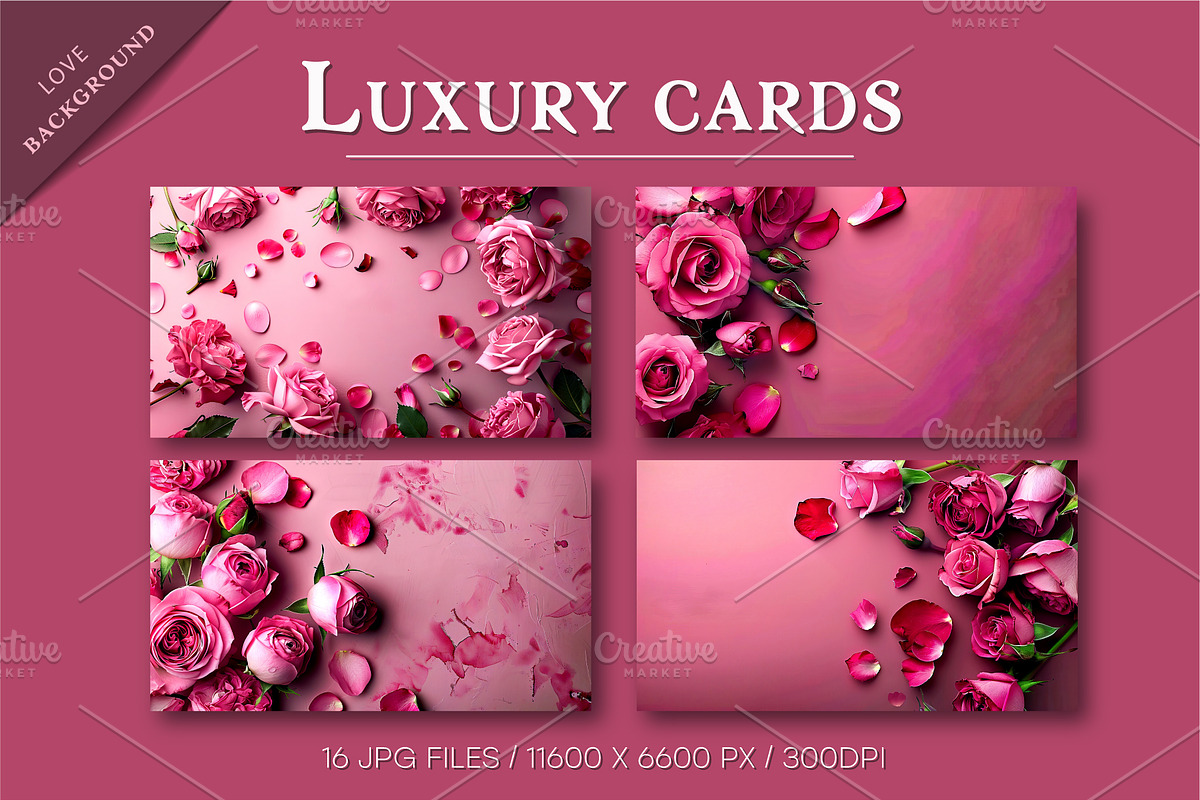 Luxury cards with roses., a Decorative Illustration by KENO Mascots (Photo 2 of 5)