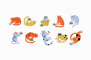 Funny Cats - vector clipart, a Decorative Illustration by Barkova Nadya (Thumbnail 3 of 8)