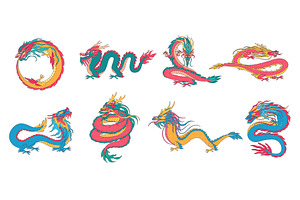 Asian Dragons. Chinese Mythological