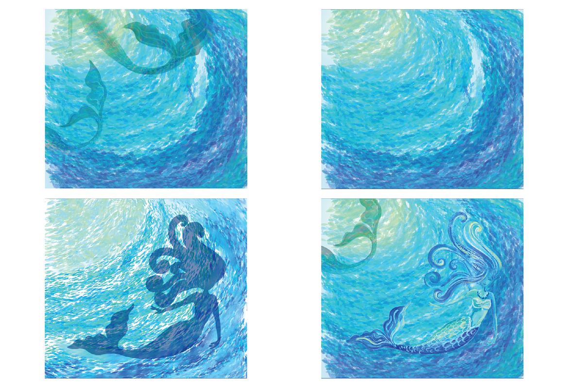 Mermaids Illustrations & Patterns, a Graphic by KT Art & Design (Photo 5 of 8)