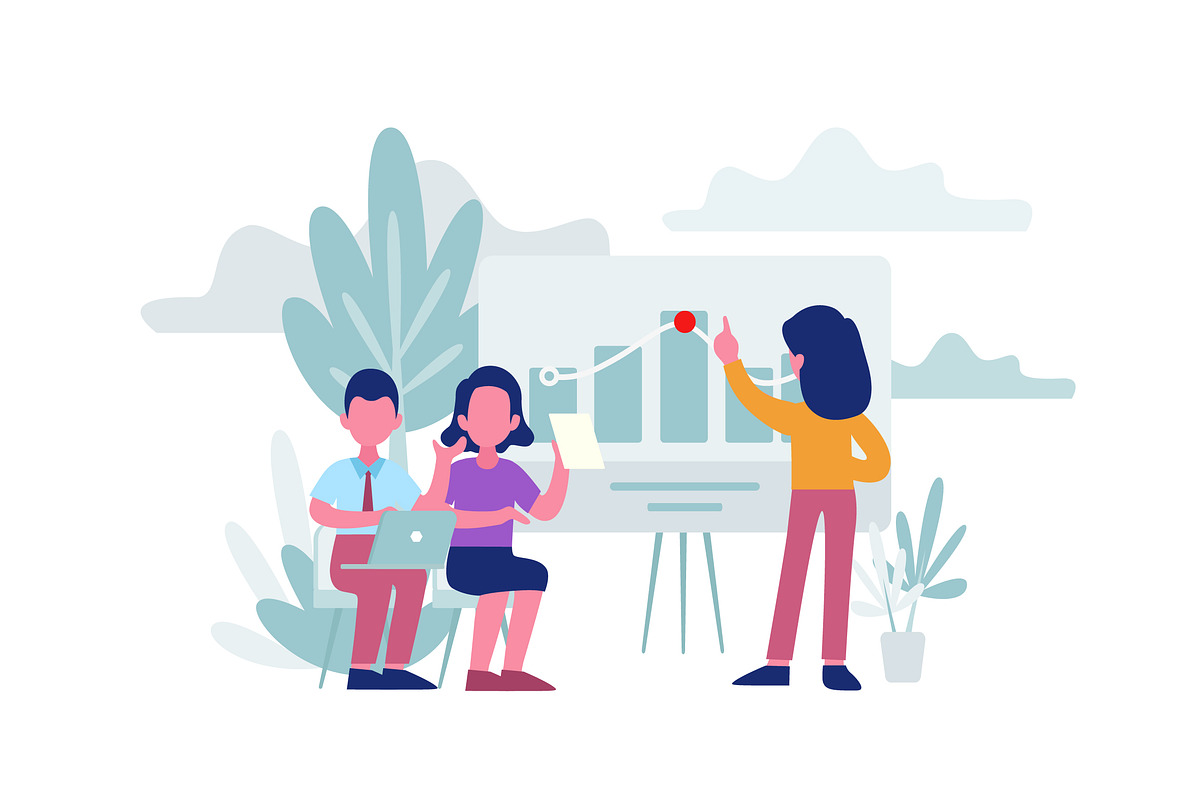 Modern Meeting Flat Illustration, a Technology Illustration by Fitra Noor