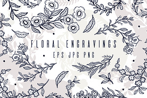 Floral engravings- botanical set