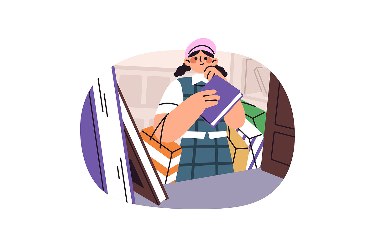 People shopping in store set, a Person Illustration by PaperTrident (Photo 10 of 15)