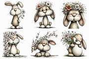 Floral Easter Bunny Clipart, an Illustration by Libby Wishes (Thumbnail 4 of 7)