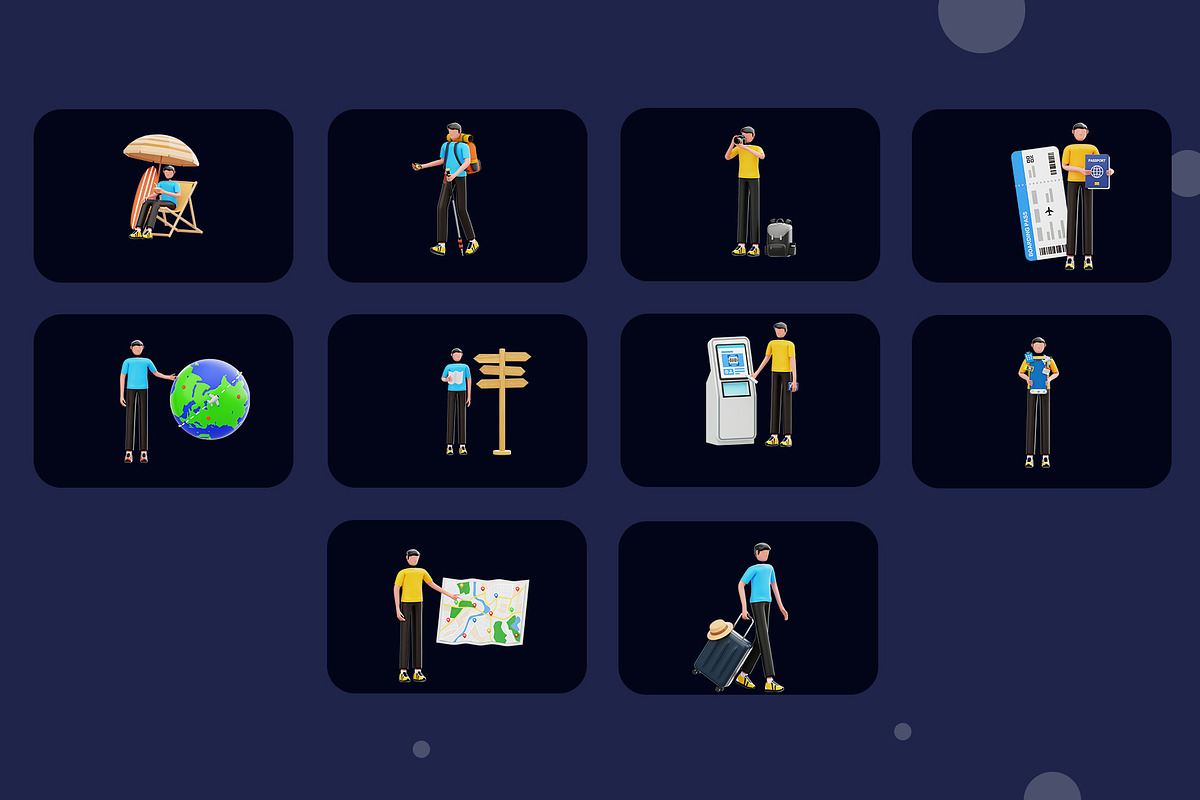 Solo Trip 3D Illustration Pack, a Person Illustration by novia99design (Photo 6 of 6)