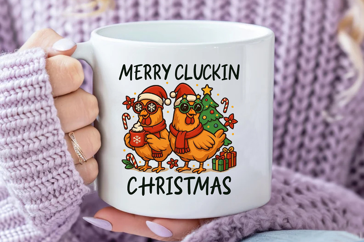 Merry Cluckin Christmas Chicken PNG, an Illustration by Daily.Designs (Photo 4 of 5)