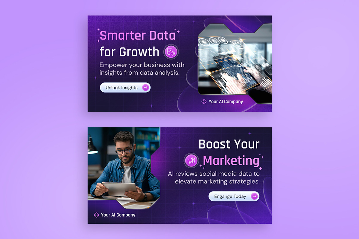AI Facebook Post Templates, a Social Media Template by Brandify Studio (Photo 2 of 4)