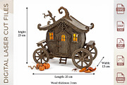 Halloween Pumpkin Carriage Laser Cut, an Object Graphic by WoodoraCut (Thumbnail 2 of 8)