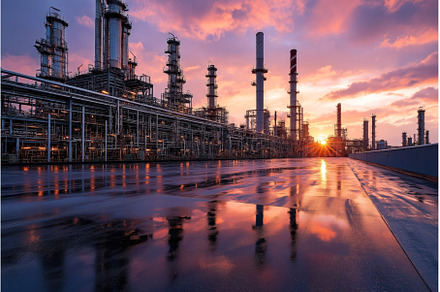 Industrial landscape featuring a, an Industrial Photo by Sergey Kotenev
