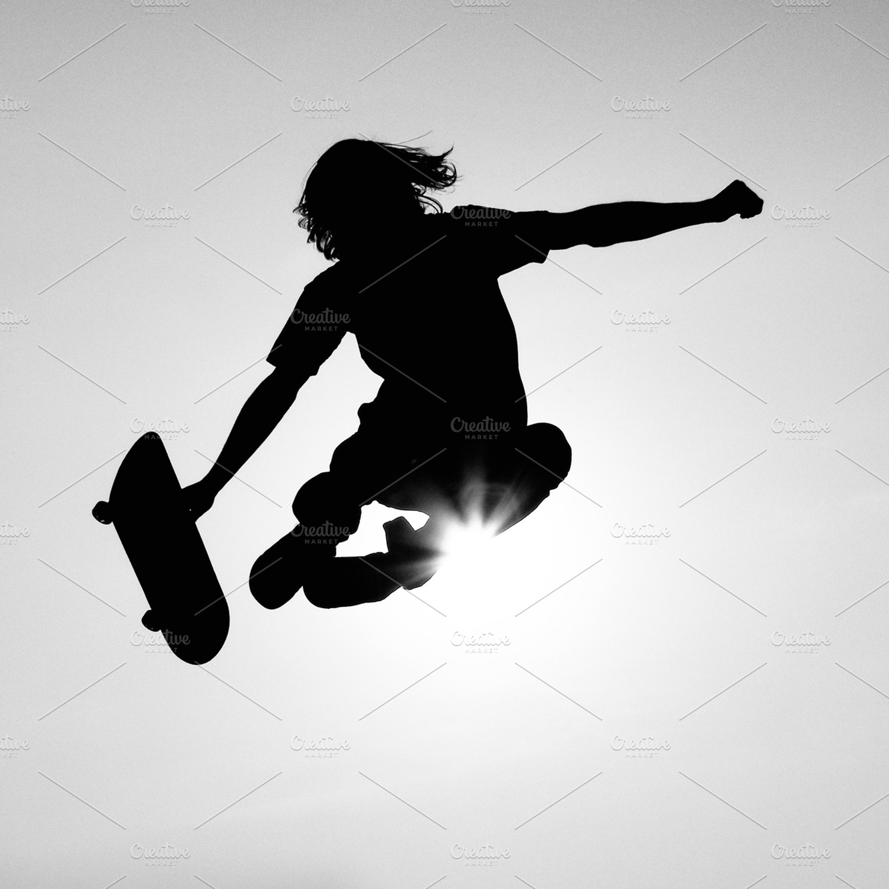skateboarder on a background of daw, a Person Photo by marktven