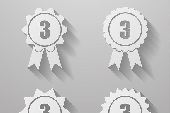 Set Of Badges With Ribbons.