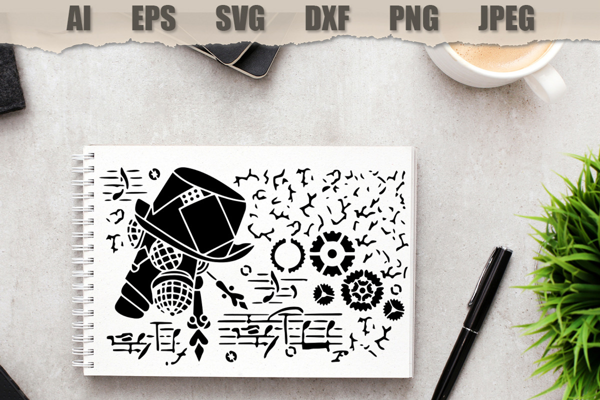 Stencil Steampunk style, a Technology Illustration by MARYCRAFTIRIA (Photo 3 of 3)
