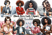 Watercolor Black Boss Lady Clipart, an Illustration by Libby Wishes (Thumbnail 1 of 10)