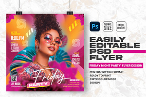 Friday Night Party Flyer Design, a Flyer Template by Shajib Shikder