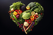 Vegetables hearts. 37 images, a Food Illustration by Handmadefont (Thumbnail 7 of 10)
