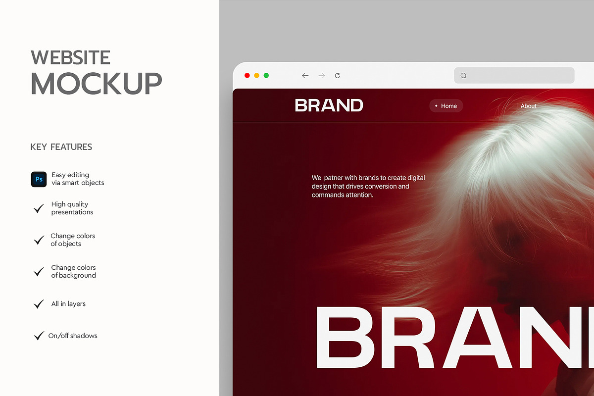 Website Browser Mockup Template, an Advertising Mockup by graphypix (Photo 2 of 4)