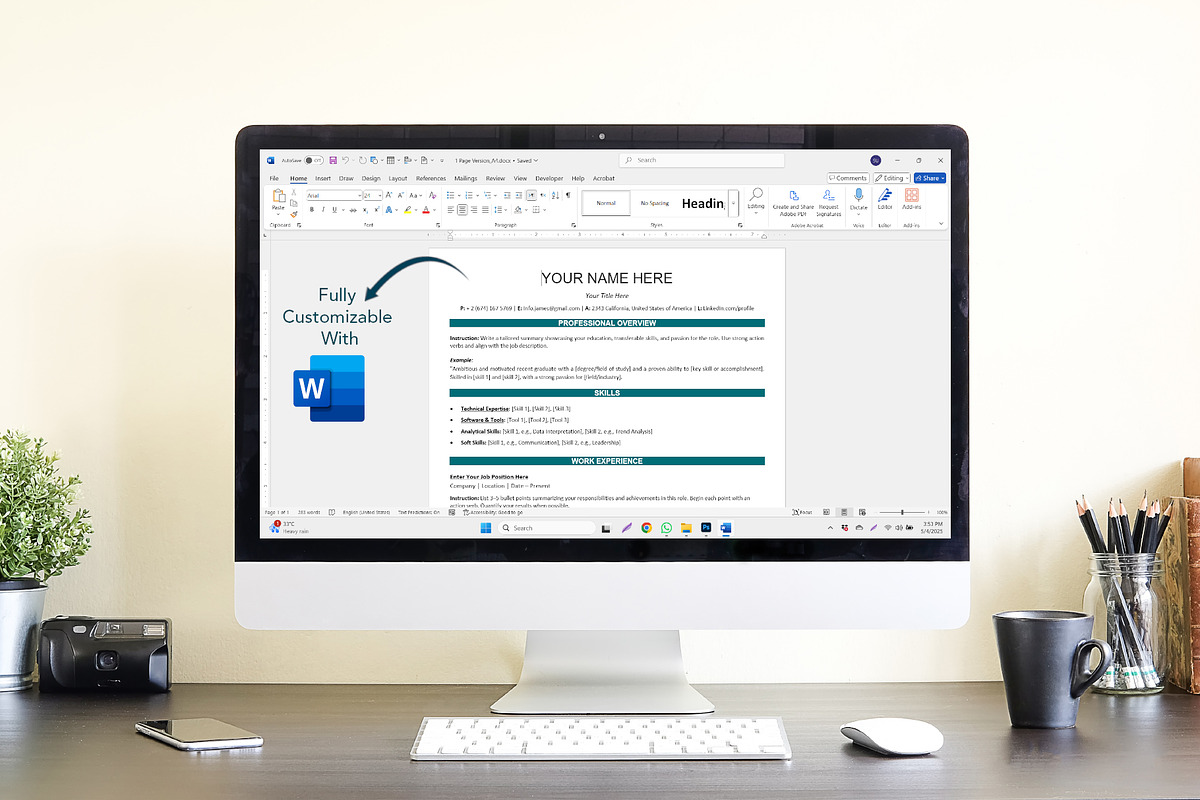 ATS resume template in word, docs, a Resume Template by Design_Xlab (Photo 3 of 10)
