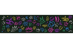 Colorful crown doodle set, an Object Illustration by art PVP - market