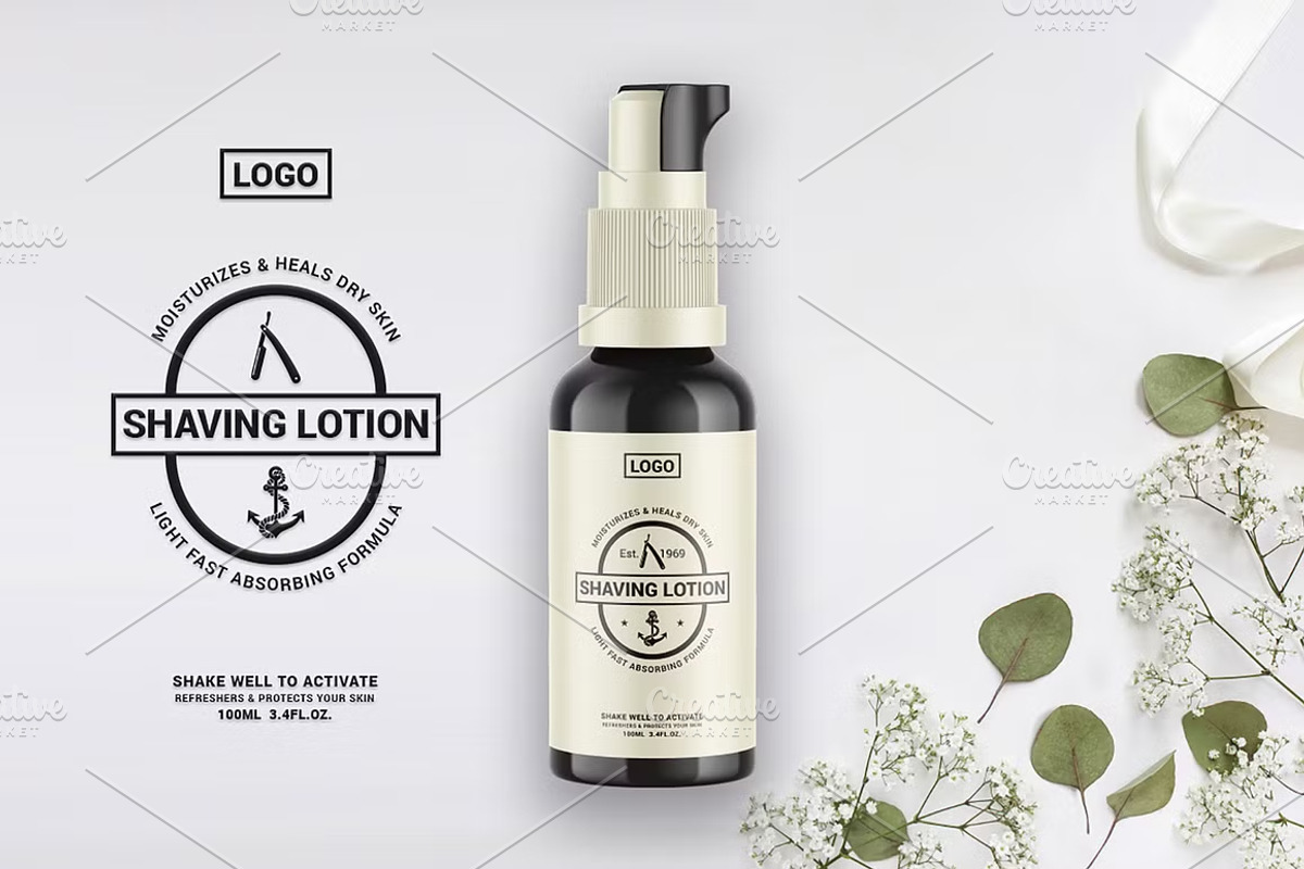 After Shave Lotion Label Packaging, an Object Graphic by Dev.Rawat21 (Photo 1 of 3)