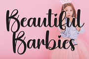 Beautiful Barbies | Script Font, a Script Font by Scratchones (Thumbnail 1 of 8)