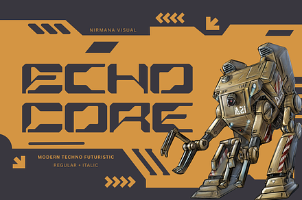 Modern Logo Font - Echocore Techno, a Sans Serif Font by Nirmana Visual