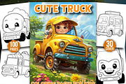 Cute Truck Coloring Pages for Kids, a Stationery Template by Design Station (Thumbnail 1 of 4)