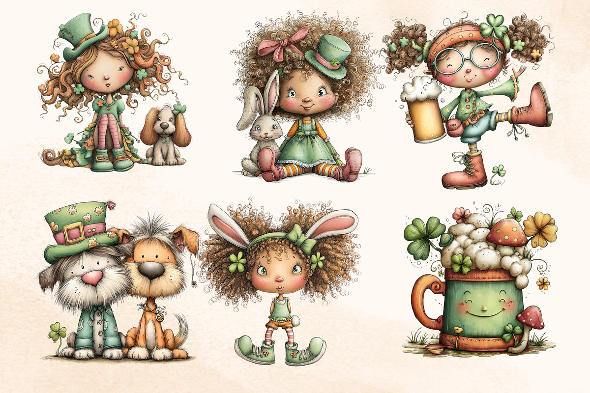 Whimsical St Patrick Day Elements, a Seasonal Illustration by GiraffeCreative (Photo 3 of 19)
