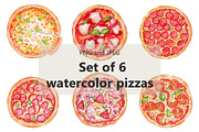 Watercolor pizza set, a Food Illustration by Olha's watercolor (Thumbnail 2 of 4)