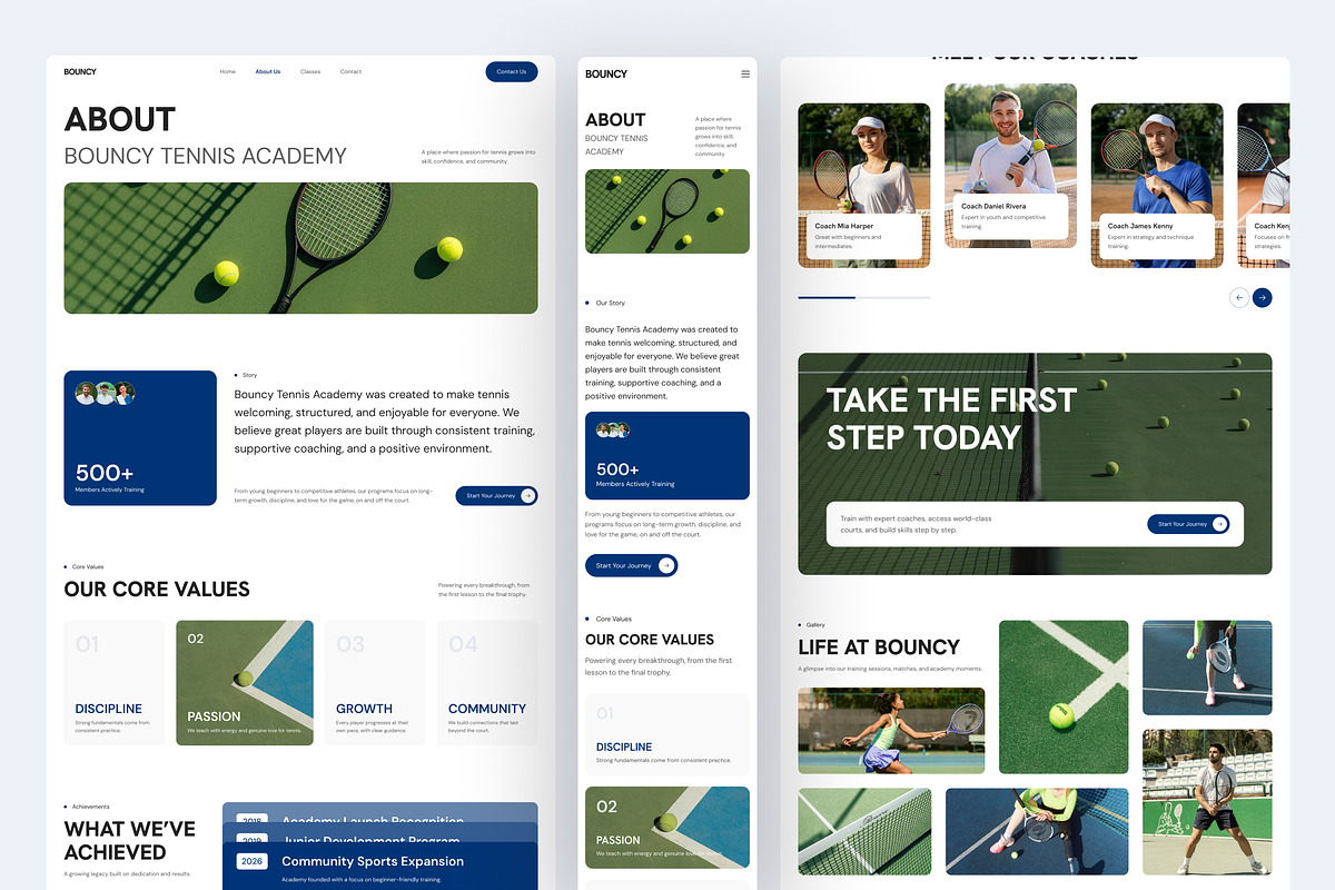 Tennis Academy Website UI Figma, an UI Kit Template by peterdraw (Photo 3 of 7)