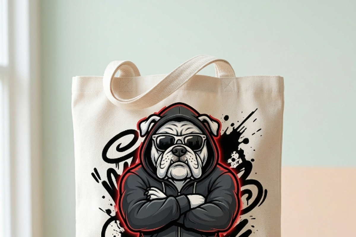 Gangster Bulldog Hoodie Art, a Shirt Mockup by Vector Stall (Photo 11 of 13)