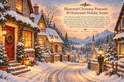 Illustrated Christmas Postcards, a Seasonal Illustration by MarisoArt (Thumbnail 3 of 7)