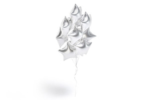 Silver Star Balloon Bouquet 3D Model