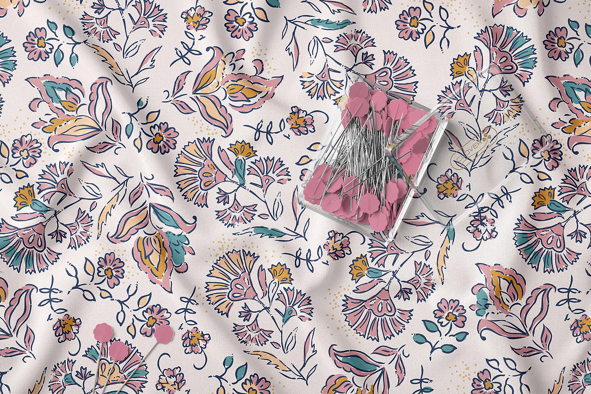 Hand Drawn Folk Floral Pattern, a Pattern Graphic by StudioGlouna (Photo 3 of 6)